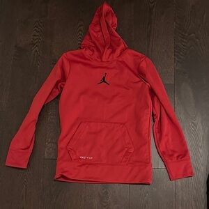 Jordan Dri-fit Red Hoodie with Black Logo